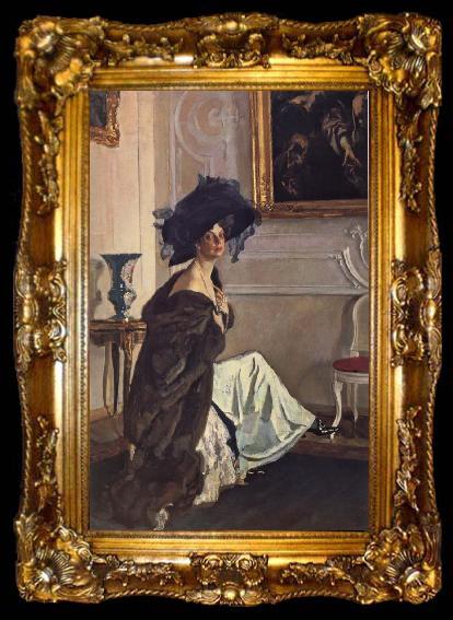 framed  Valentin Serov Portrait of the Princess Olga Orlova, ta009-2